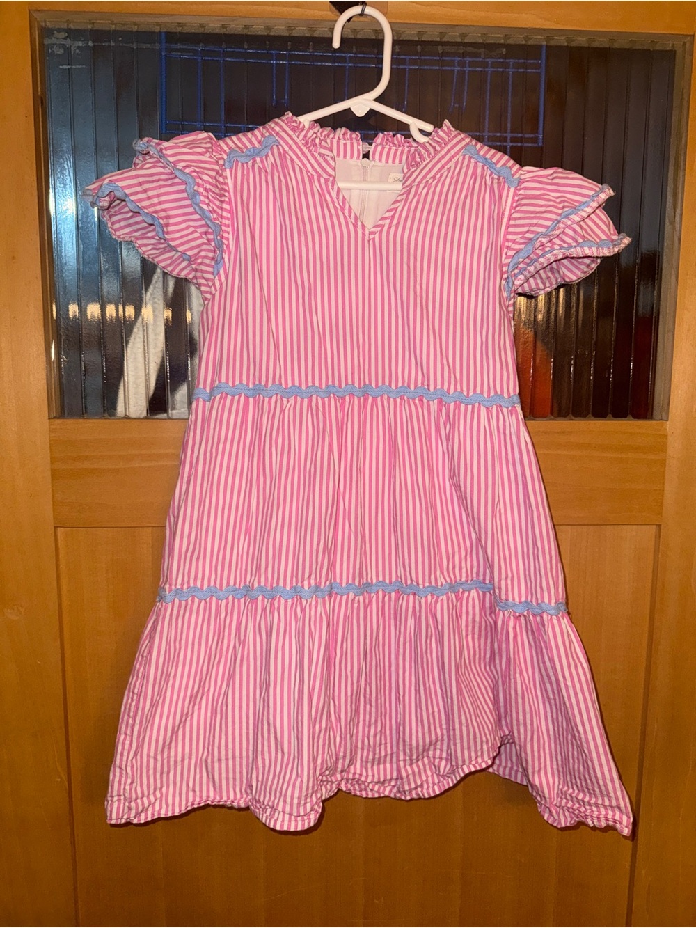 Shop The Mint Girls Dress 10/12 Pink White Strip